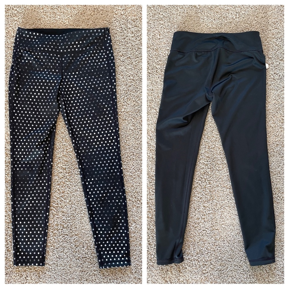 Athleta Crystal Chaturanga Polka Dot Leggings Reversible Tights Black White Med - Picture 4 of 13